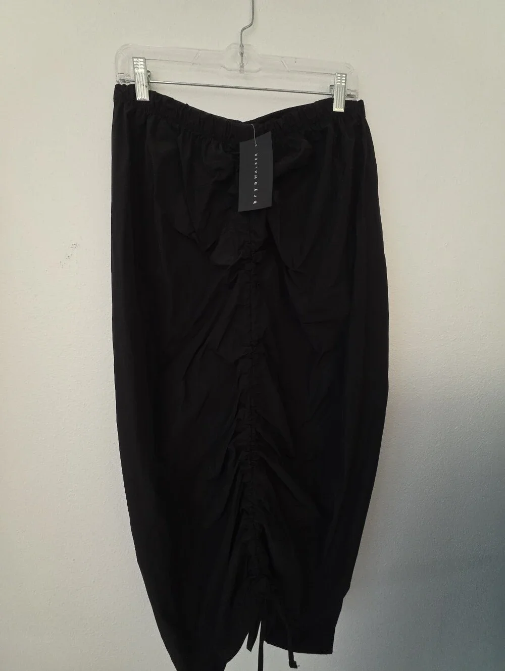 Bryn Walker Black Ruched Midi Skirt (Size M)